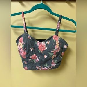 Live to Be Spoiled Floral Crop Tank Top